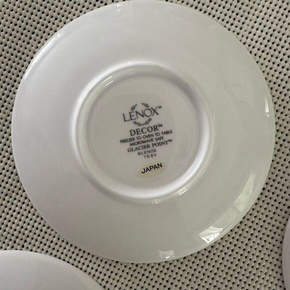 Lenox DECOR Glacier Point White Mini Saucers 4.5” Diameter 5 Piece set - Picture 6 of 7